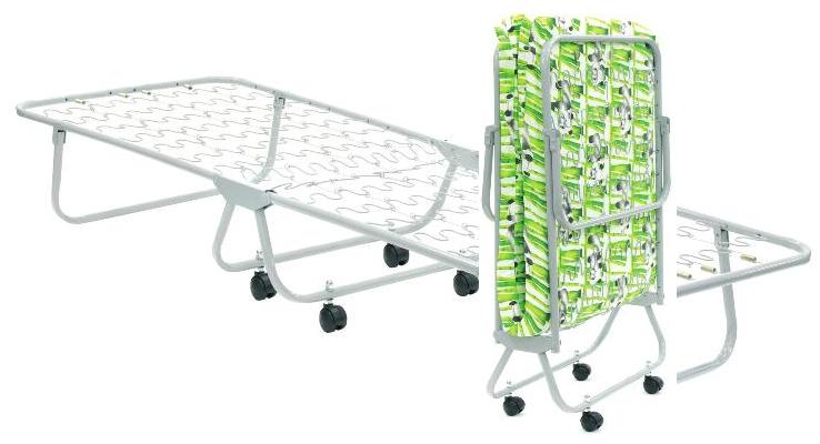 Кровать раскладушка с матрасом на колёсах и змейке БК-1 цена от 1909руб